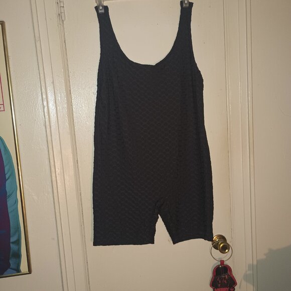 Rouge Collection Black Ribbed Body Suit Shorts With Upper Tank Size 3X - Picture 8 of 9